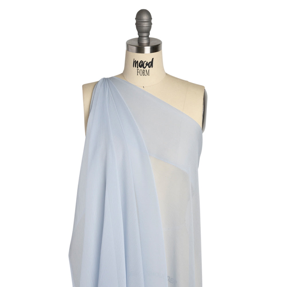 Crinkled Silk Chiffon - Baby Blue - Premium Collection Crinkled Silk Chiffon - Baby Blue - Premium Collection