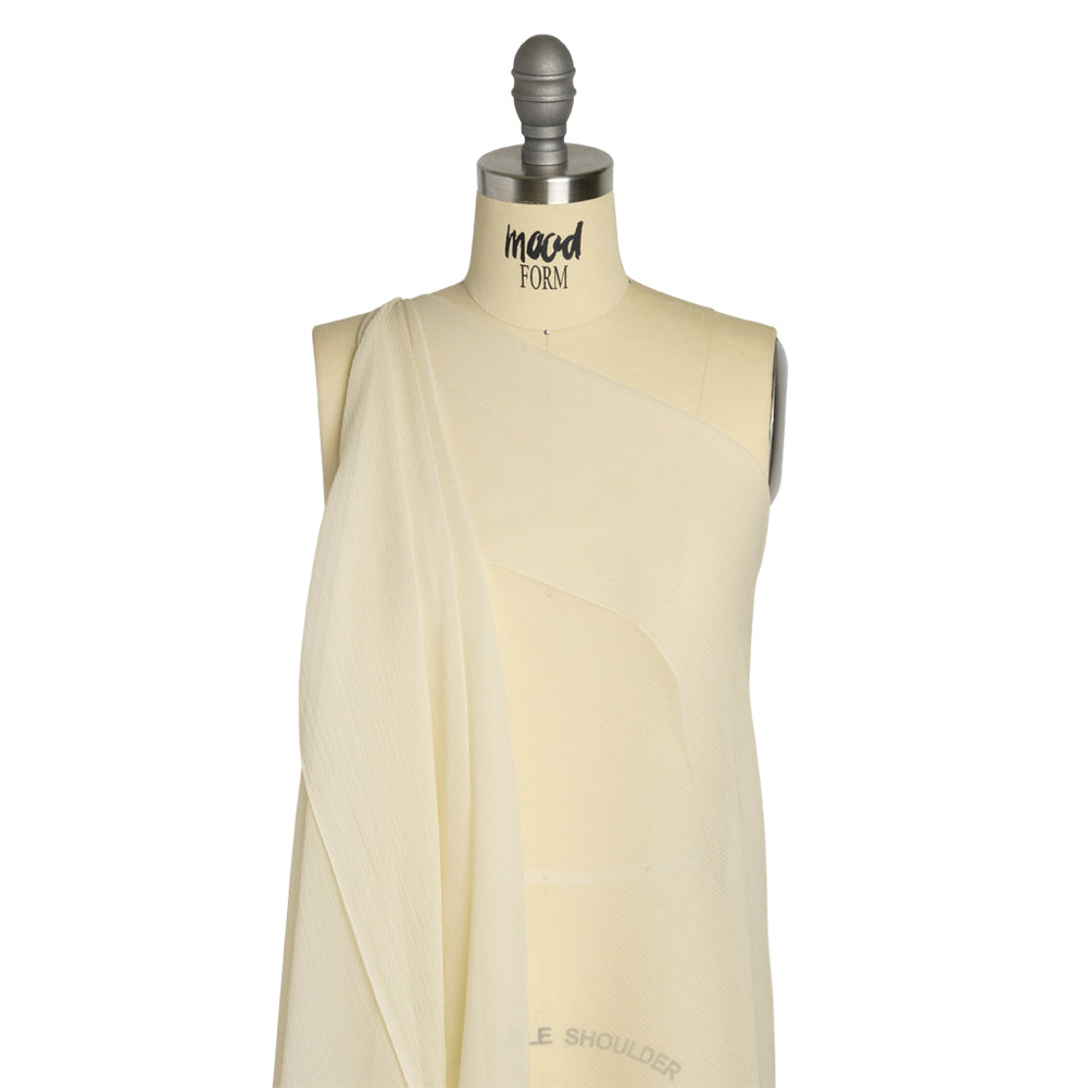 Gasa de seda arrugada - Marfil - Colección Premium Gasa de seda arrugada - Marfil - Colección Premium