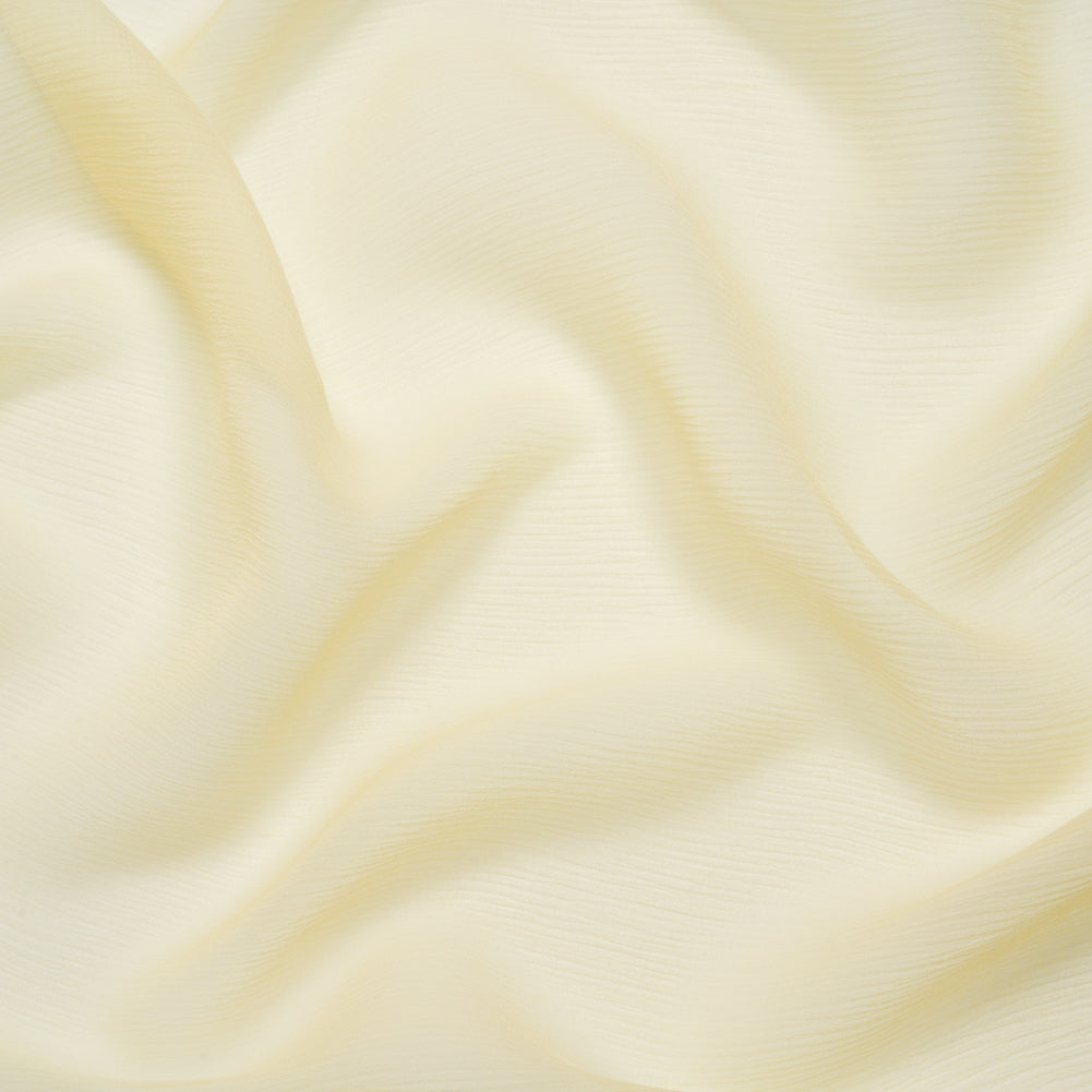Crinkled Silk Chiffon - Pale Yellow - Premium Collection Crinkled Silk Chiffon - Pale Yellow - Premium Collection