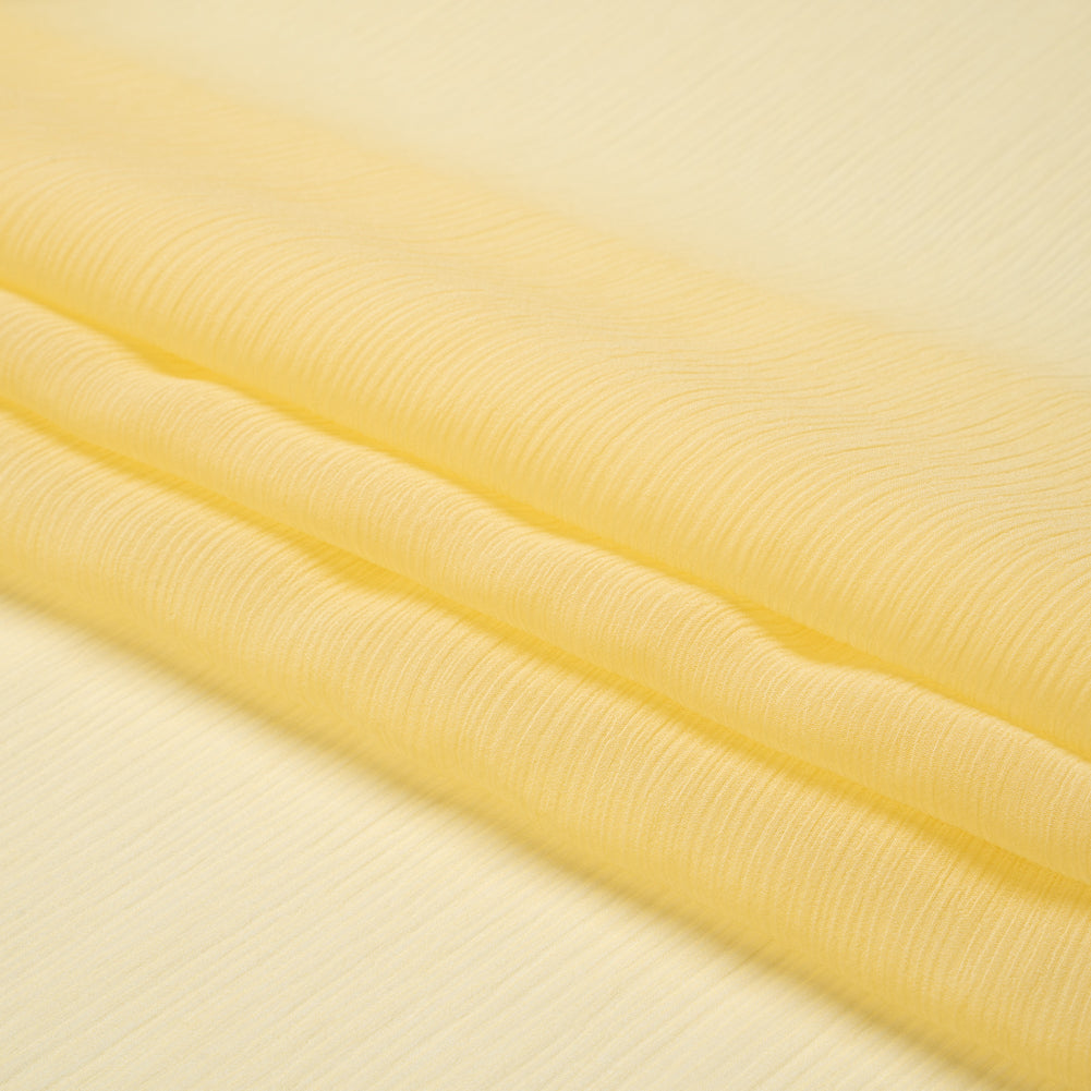 Crinkled Silk Chiffon - French Vanilla - Premium Collection Crinkled Silk Chiffon - French Vanilla - Premium Collection