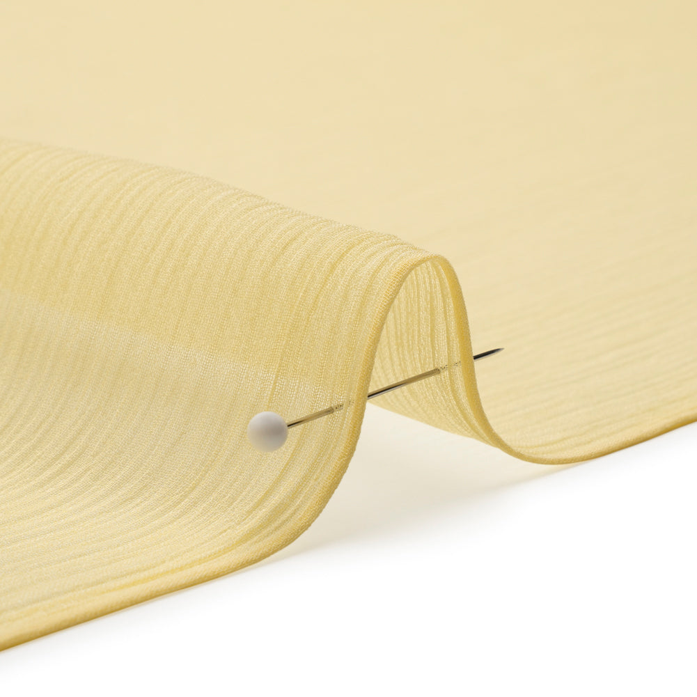 Crinkled Silk Chiffon - French Vanilla - Premium Collection Crinkled Silk Chiffon - French Vanilla - Premium Collection