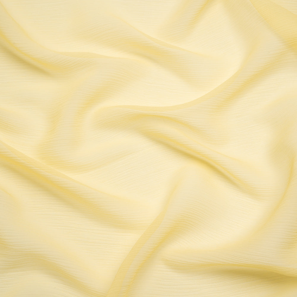 Crinkled Silk Chiffon - French Vanilla - Premium Collection Crinkled Silk Chiffon - French Vanilla - Premium Collection