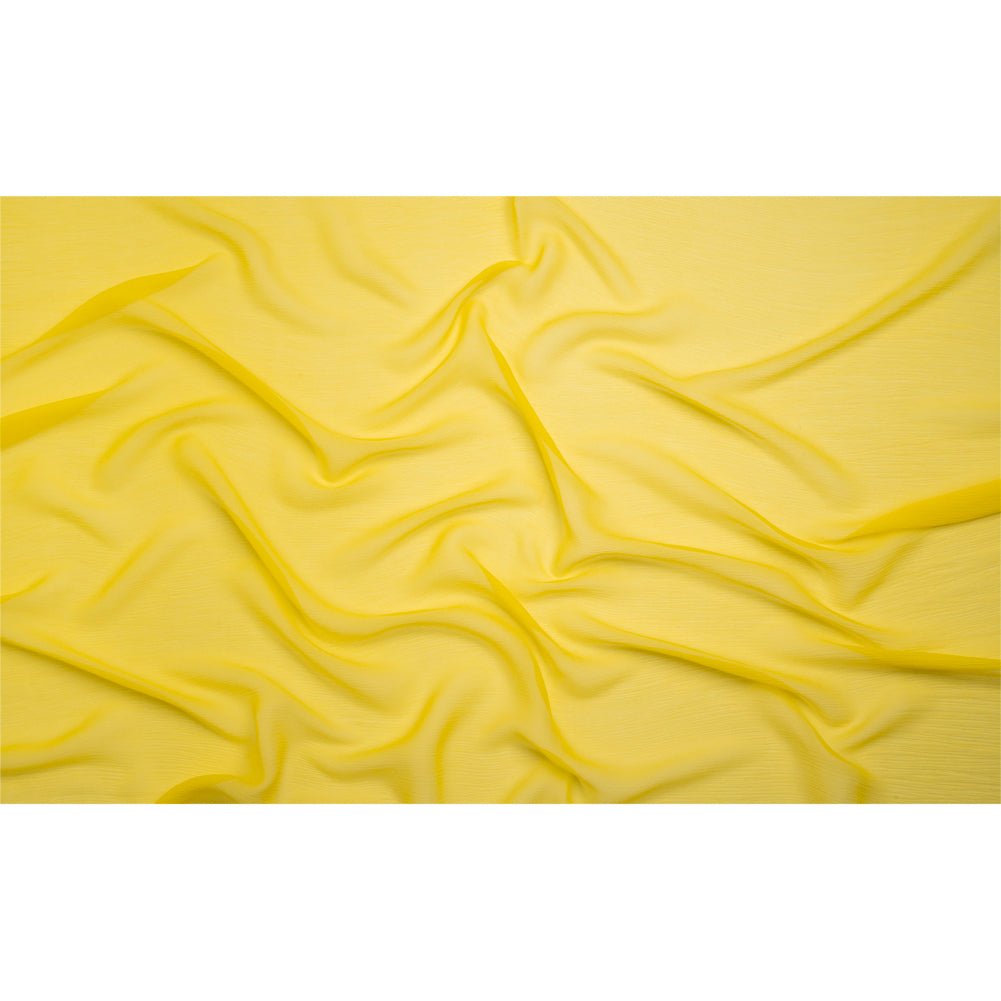Crinkled Silk Chiffon - Buttercup Yellow - Premium Collection