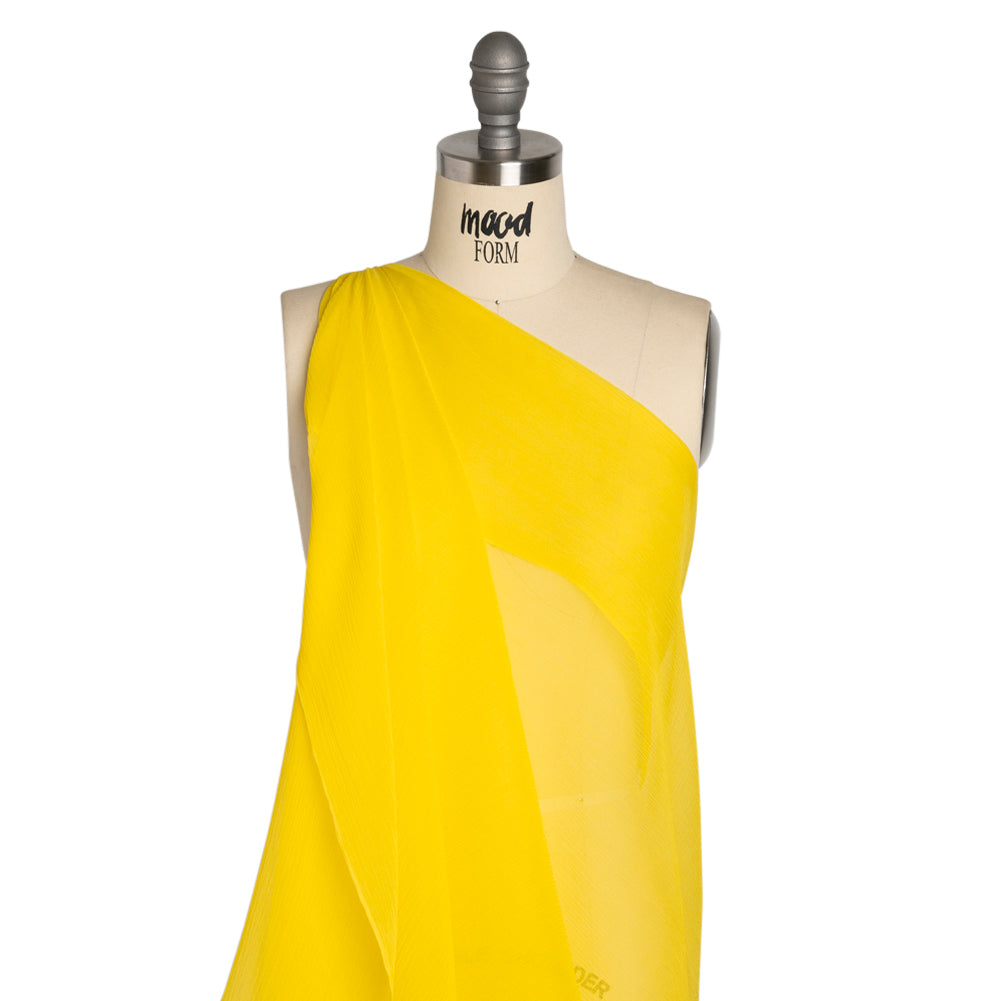 Crinkled Silk Chiffon - Buttercup Yellow - Premium Collection
