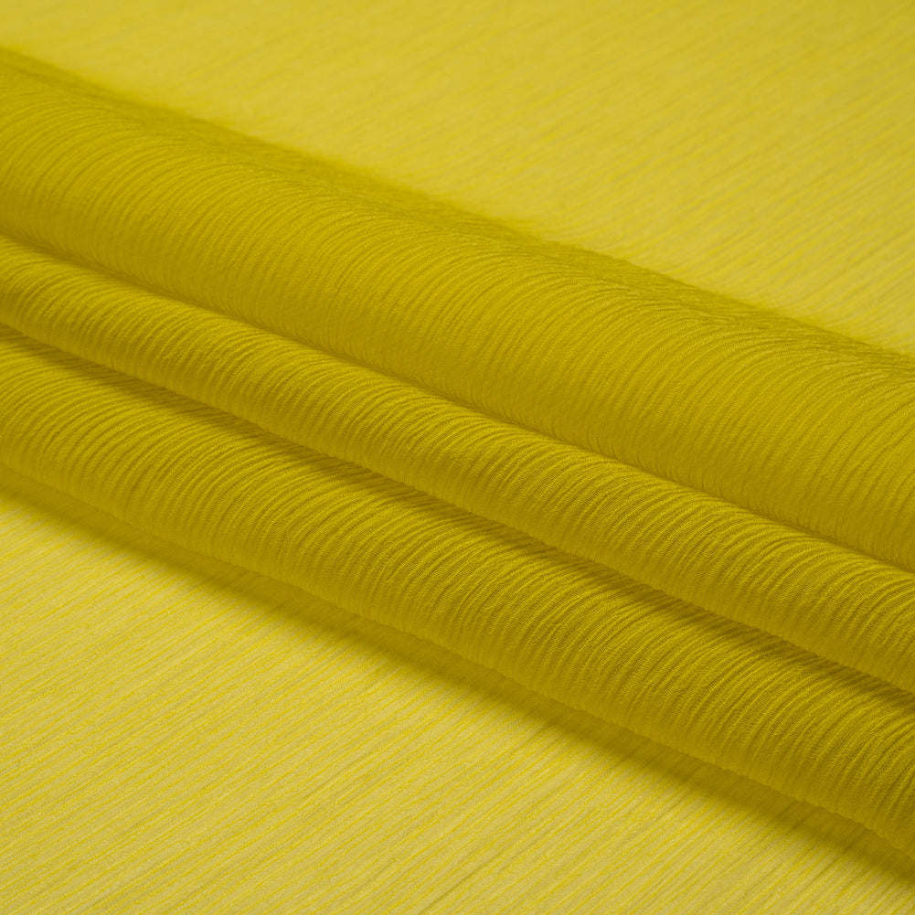 Crinkled Silk Chiffon - Warm Olive - Premium Collection Crinkled Silk Chiffon - Warm Olive - Premium Collection