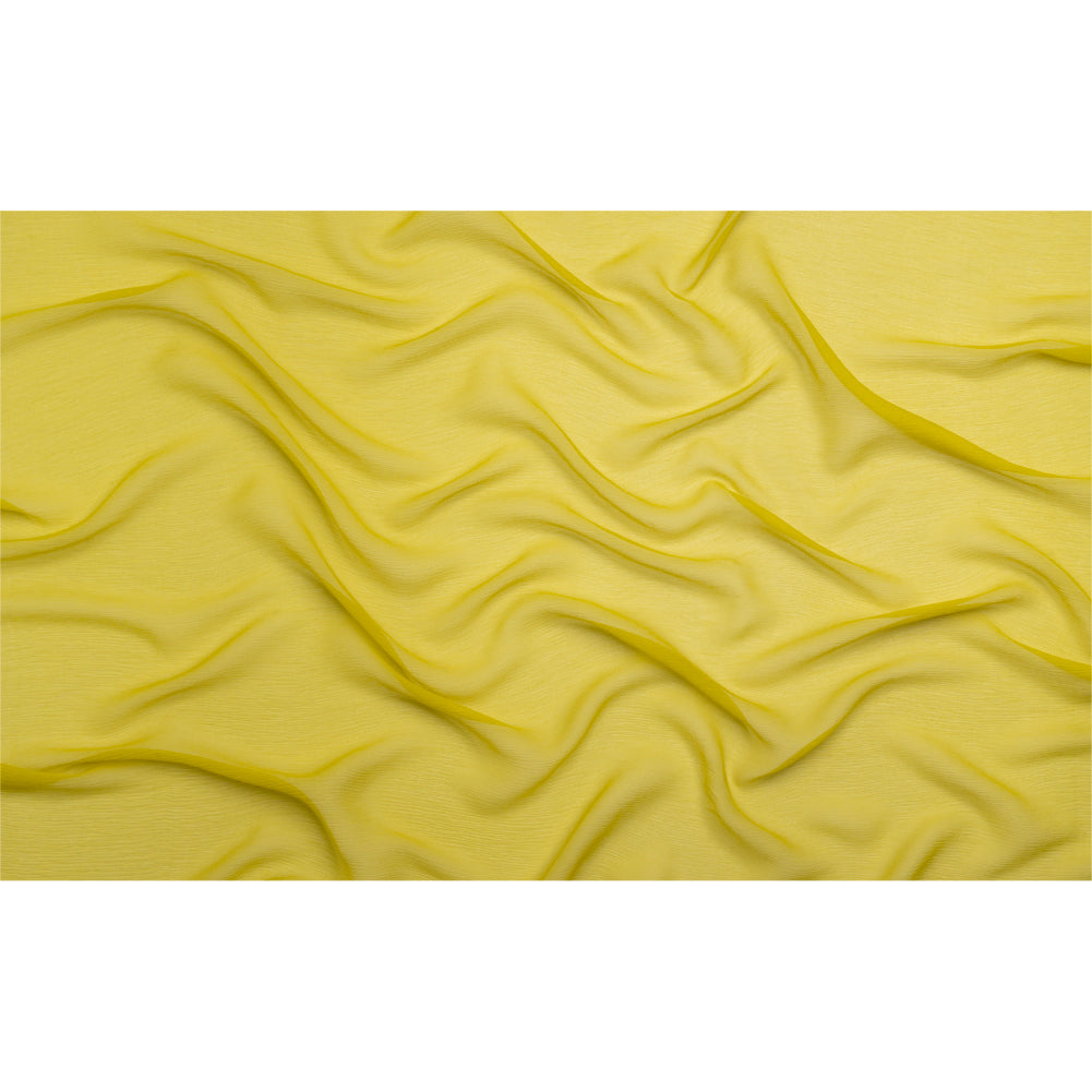 Crinkled Silk Chiffon - Warm Olive - Premium Collection Crinkled Silk Chiffon - Warm Olive - Premium Collection
