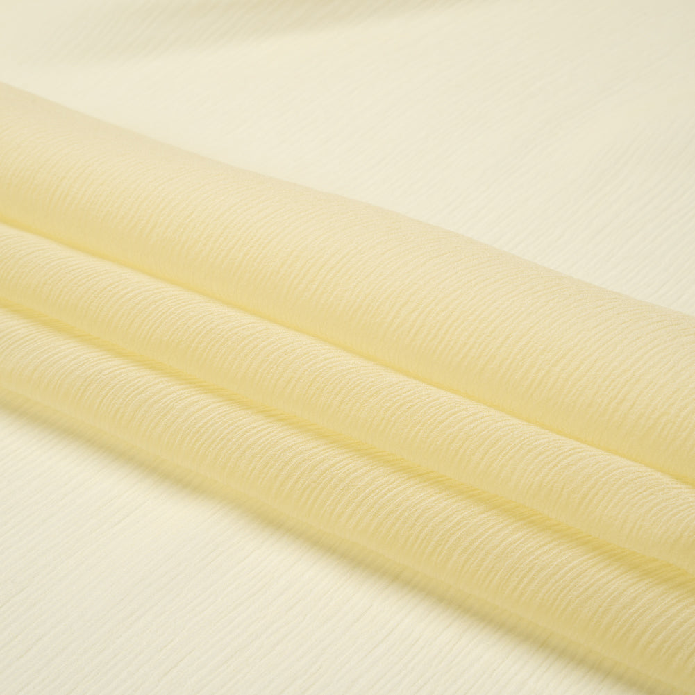 Crinkled Silk Chiffon - Young Wheat - Premium Collection - Folded Crinkled Silk Chiffon - Young Wheat - Premium Collection - Folded