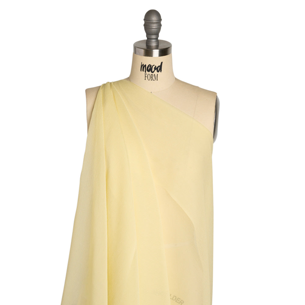 Crinkled Silk Chiffon - Young Wheat - Premium Collection - Drape Crinkled Silk Chiffon - Young Wheat - Premium Collection - Drape