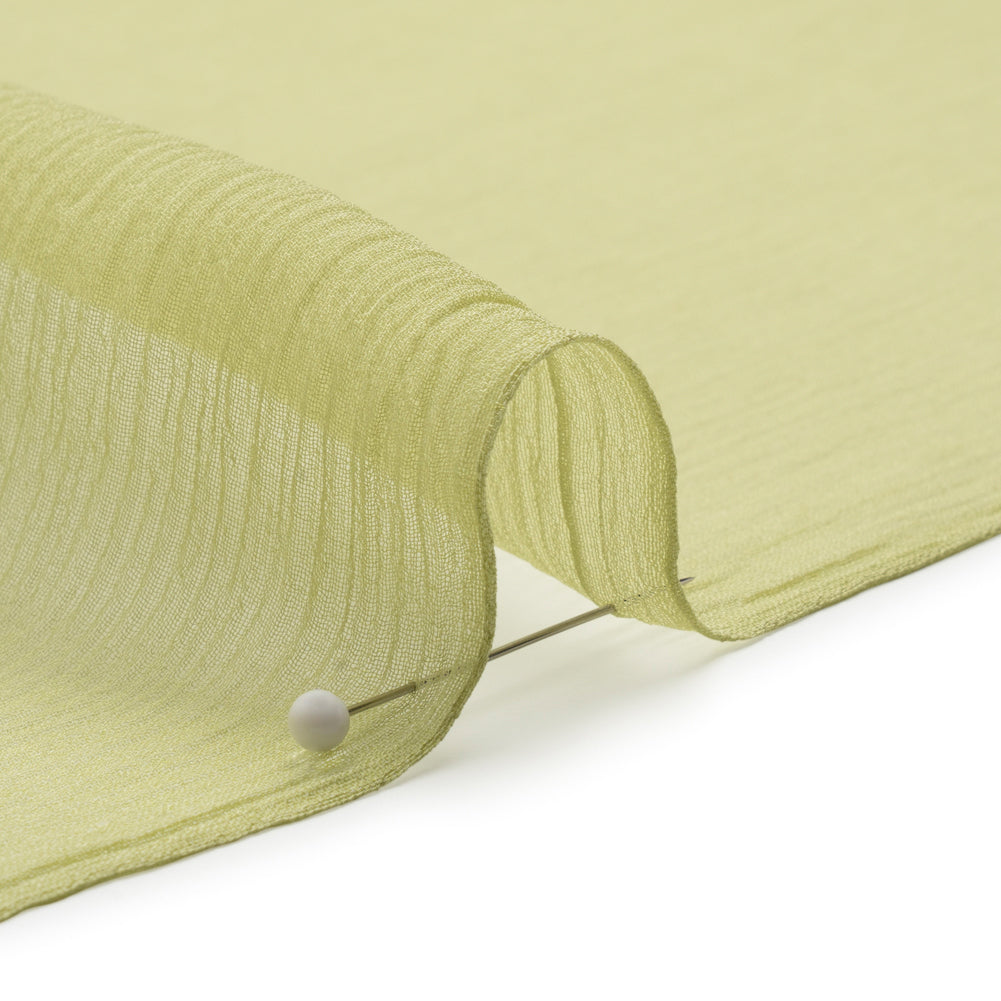 Crinkled Silk Chiffon - Nile Green - Premium Collection Crinkled Silk Chiffon - Nile Green - Premium Collection