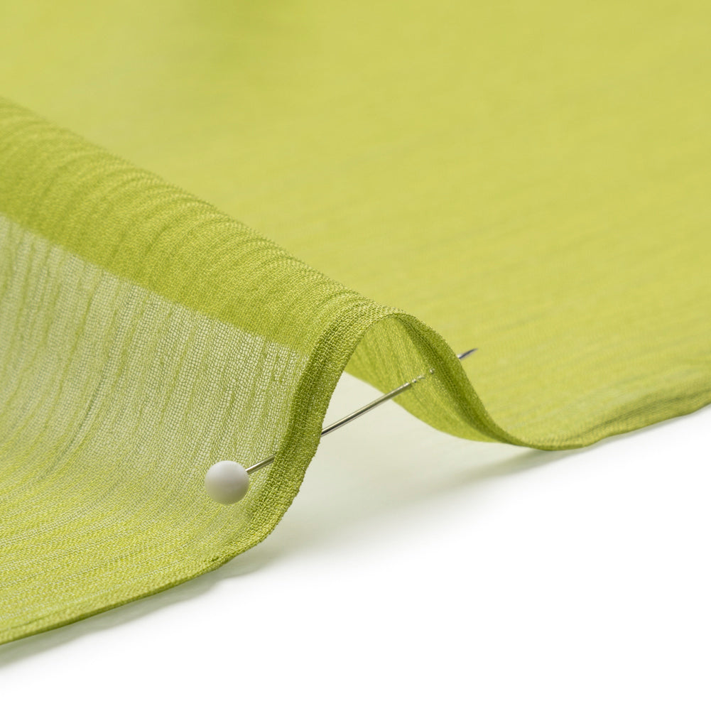 Crinkled Silk Chiffon - Peridot Green - Premium Collection Crinkled Silk Chiffon - Peridot Green - Premium Collection