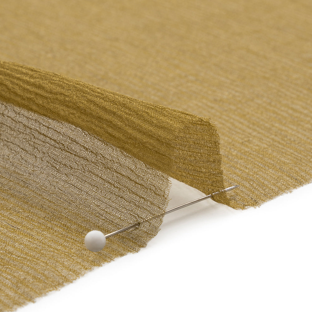 Crinkled Silk Chiffon - Fir Green - Premium Collection Crinkled Silk Chiffon - Fir Green - Premium Collection