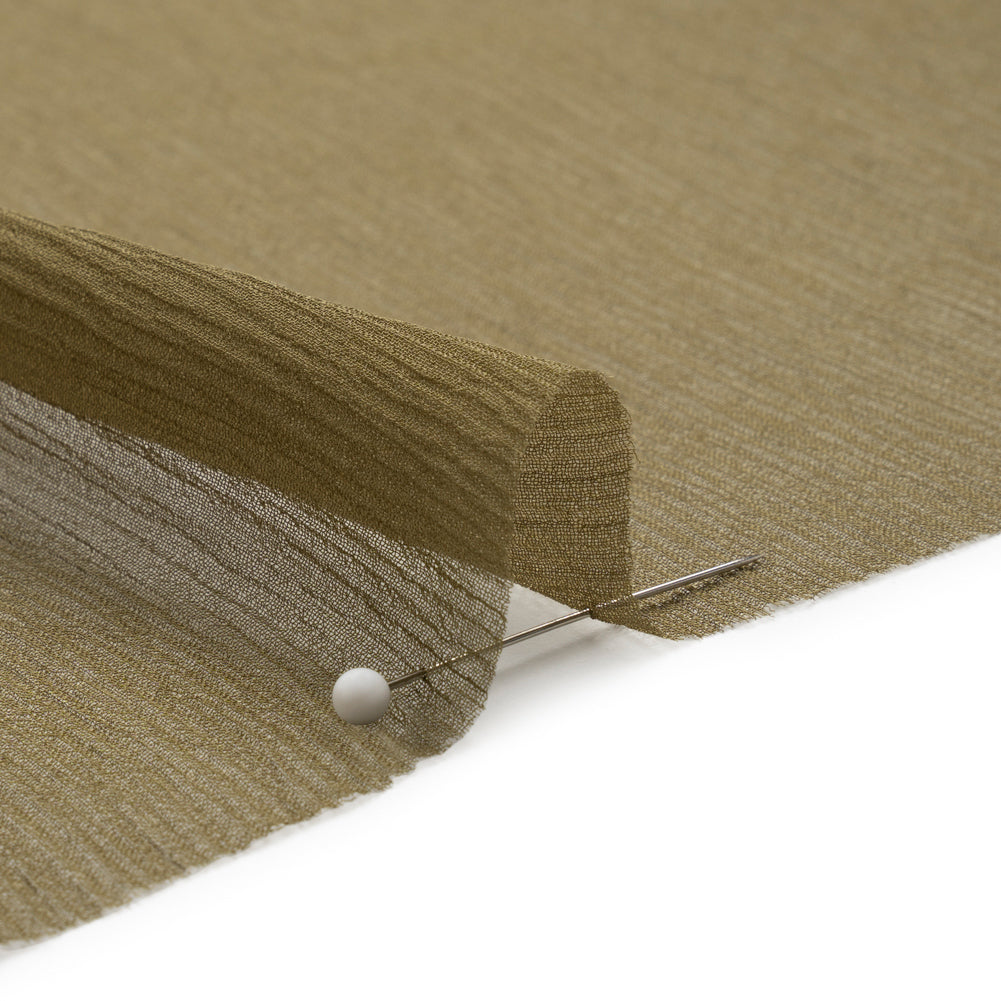 Crinkled Silk Chiffon - Olive Green - Premium Collection Crinkled Silk Chiffon - Olive Green - Premium Collection