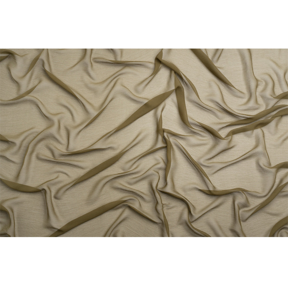 Crinkled Silk Chiffon - Olive Green - Premium Collection Crinkled Silk Chiffon - Olive Green - Premium Collection