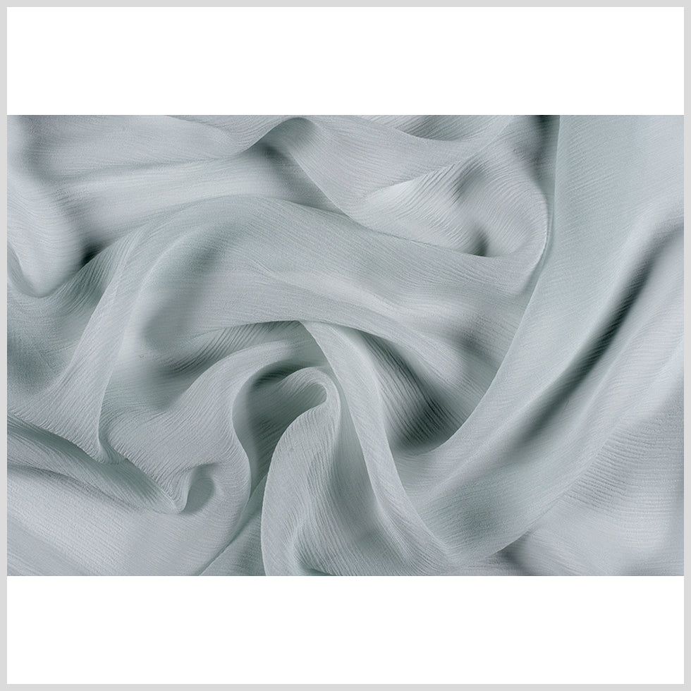Crinkled Silk Chiffon - Morning Mist - Premium Collection Crinkled Silk Chiffon - Morning Mist - Premium Collection