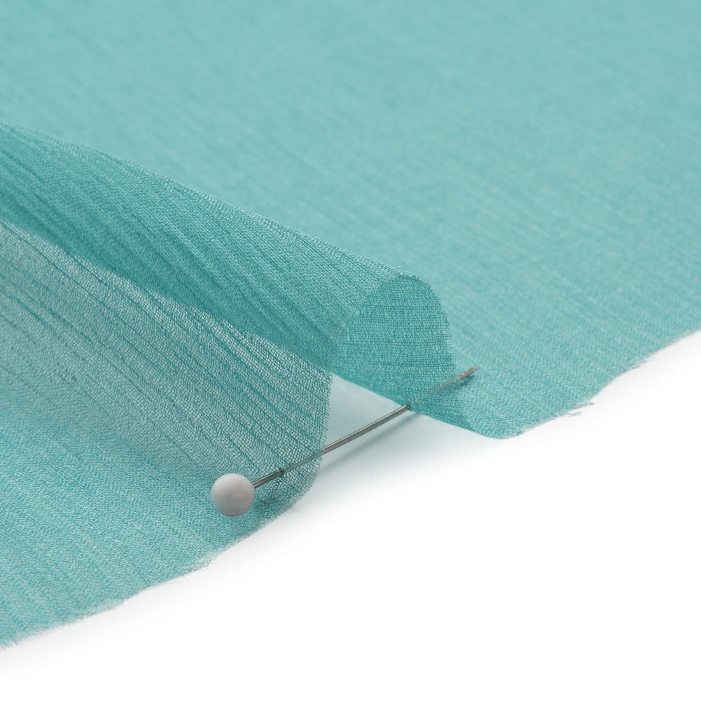 Crinkled Silk Chiffon - Colonial Blue - Premium Collection Crinkled Silk Chiffon - Colonial Blue - Premium Collection