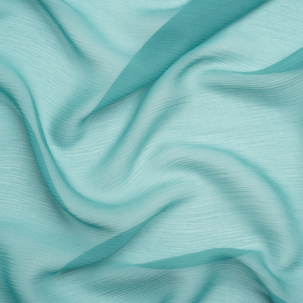 Crinkled Silk Chiffon - Colonial Blue - Premium Collection Crinkled Silk Chiffon - Colonial Blue - Premium Collection