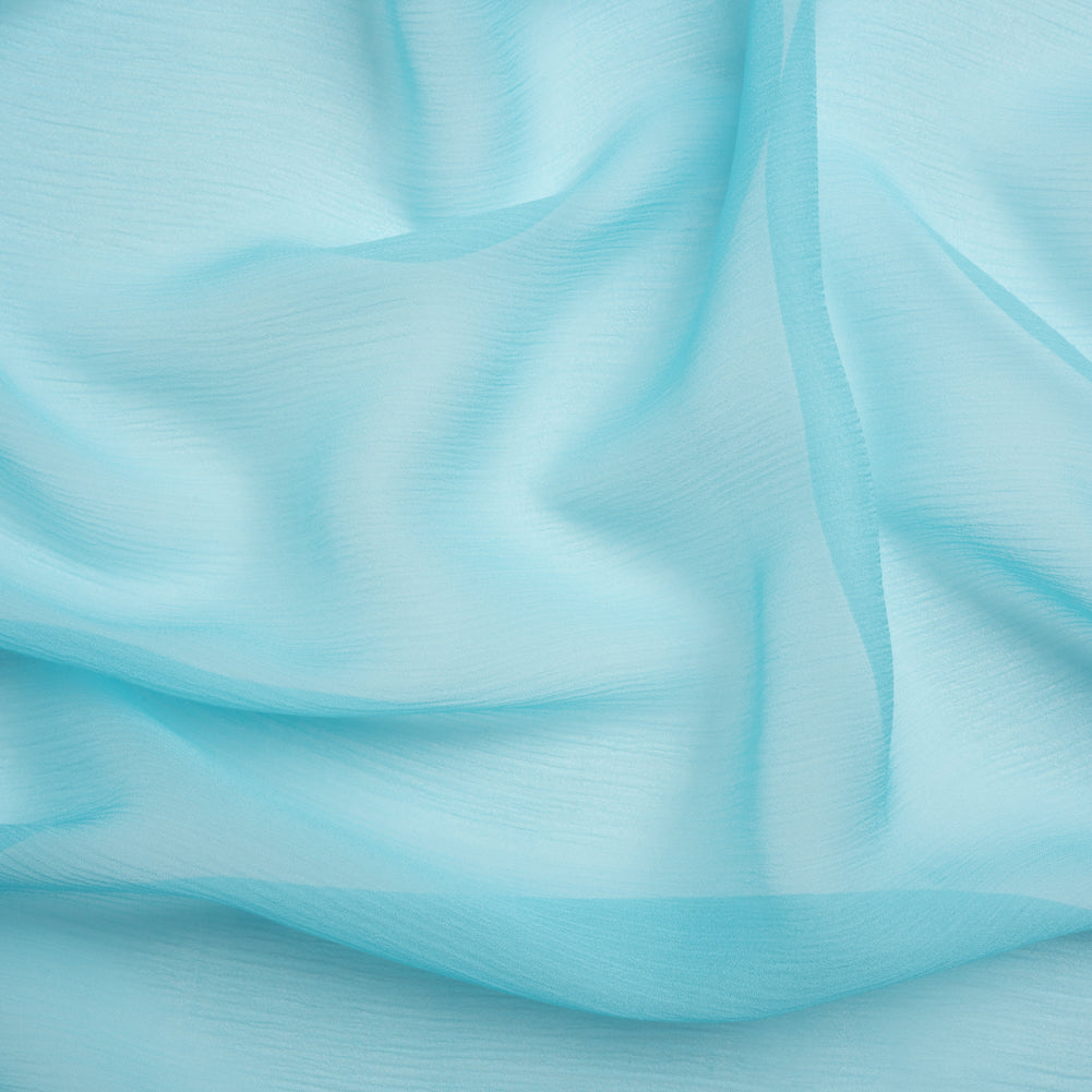 Crinkled Silk Chiffon - Angel Blue - Premium Collection Crinkled Silk Chiffon - Angel Blue - Premium Collection