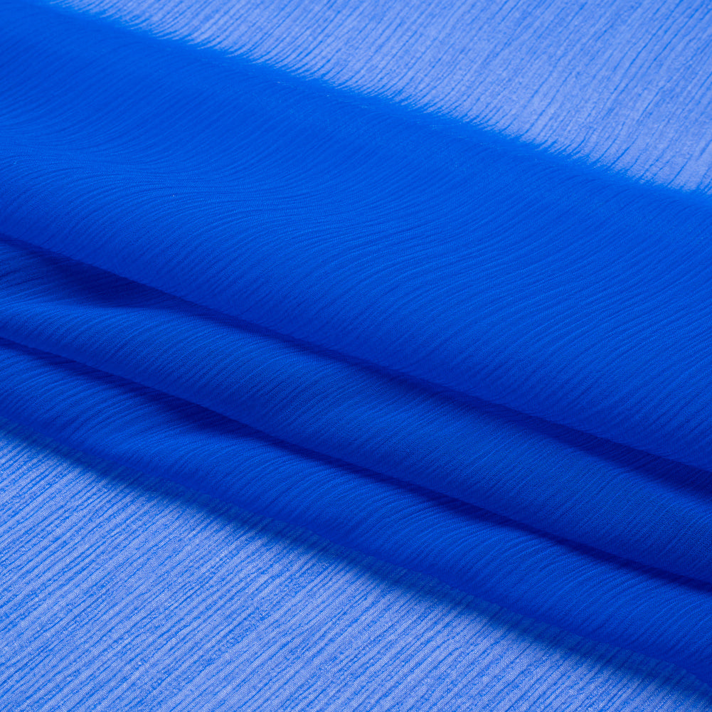 Crinkled Silk Chiffon - Princess Blue - Premium Collection Crinkled Silk Chiffon - Princess Blue - Premium Collection