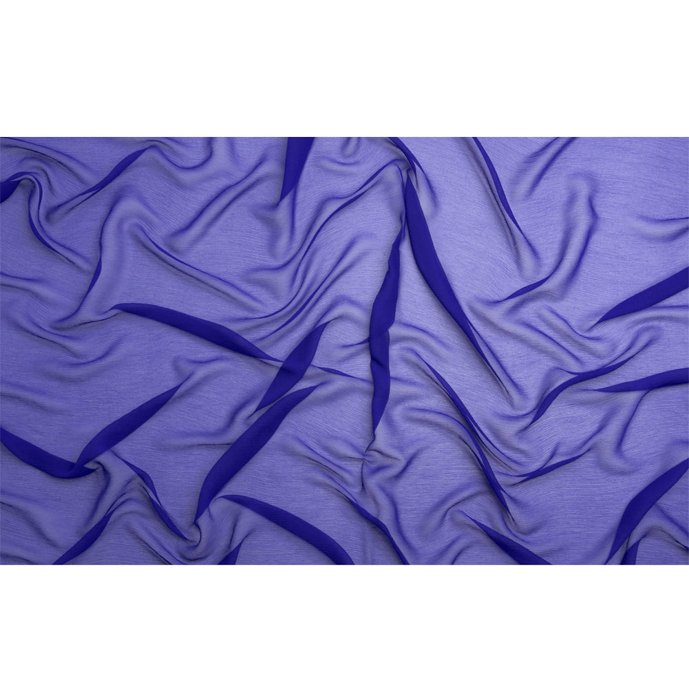 Crinkled Silk Chiffon - Mazarine Blue - Premium Collection Crinkled Silk Chiffon - Mazarine Blue - Premium Collection