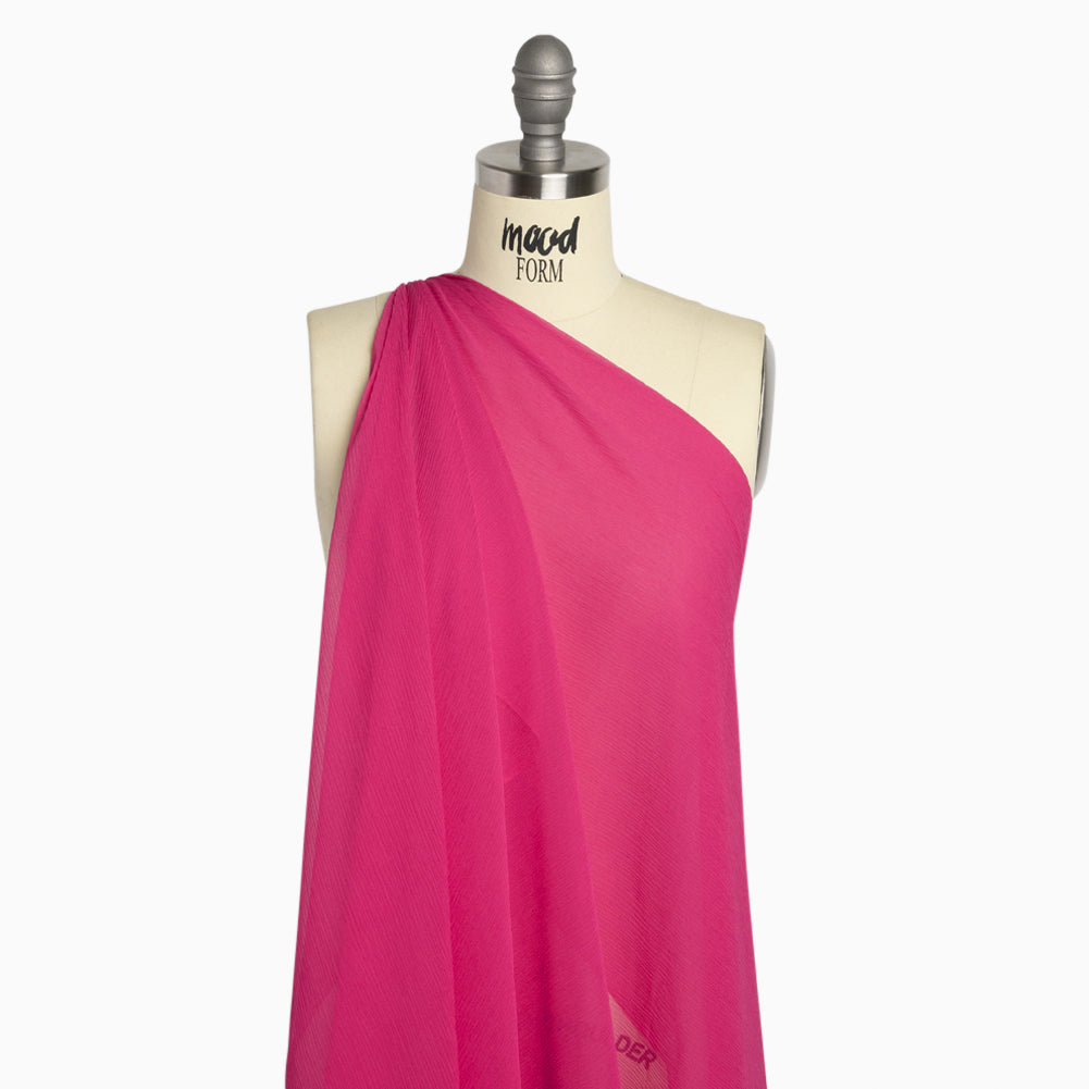 Crinkled Silk Chiffon - Beetroot - Premium Collection Crinkled Silk Chiffon - Beetroot - Premium Collection
