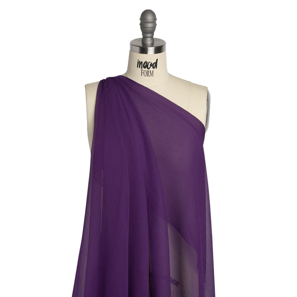 Gasa de seda arrugada - Púrpura Majestad - Colección Premium Gasa de seda arrugada - Púrpura Majestad - Colección Premium