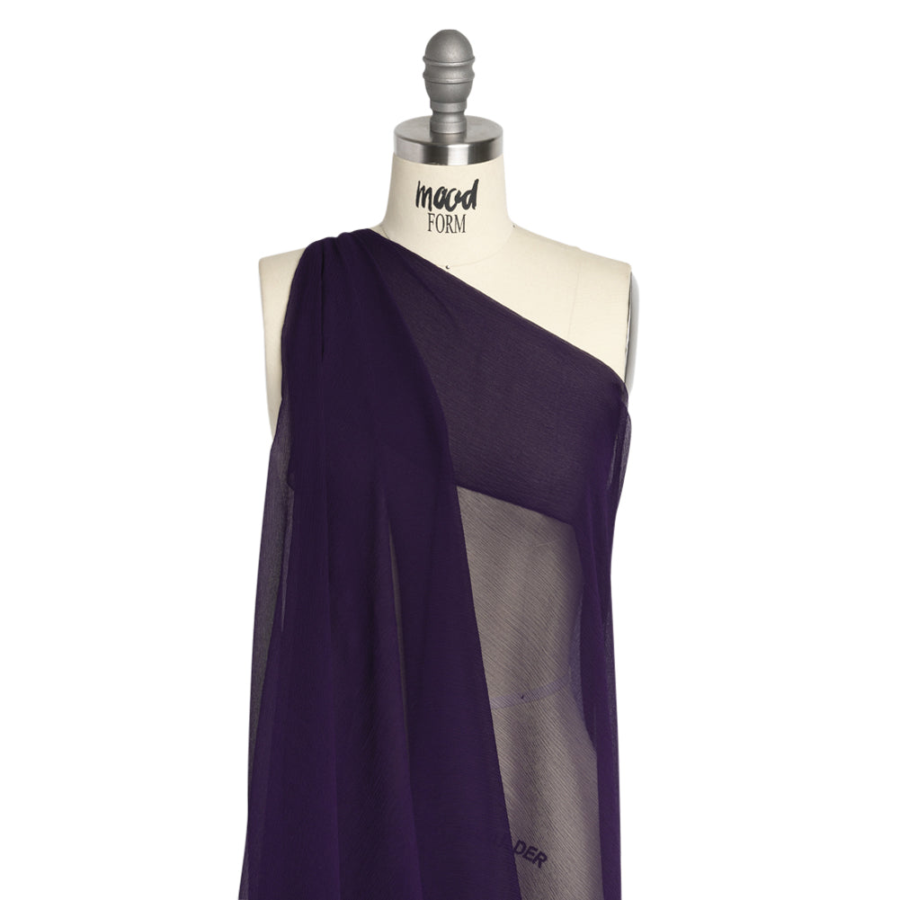 Crinkled Silk Chiffon - Grape - Premium Collection Crinkled Silk Chiffon - Grape - Premium Collection