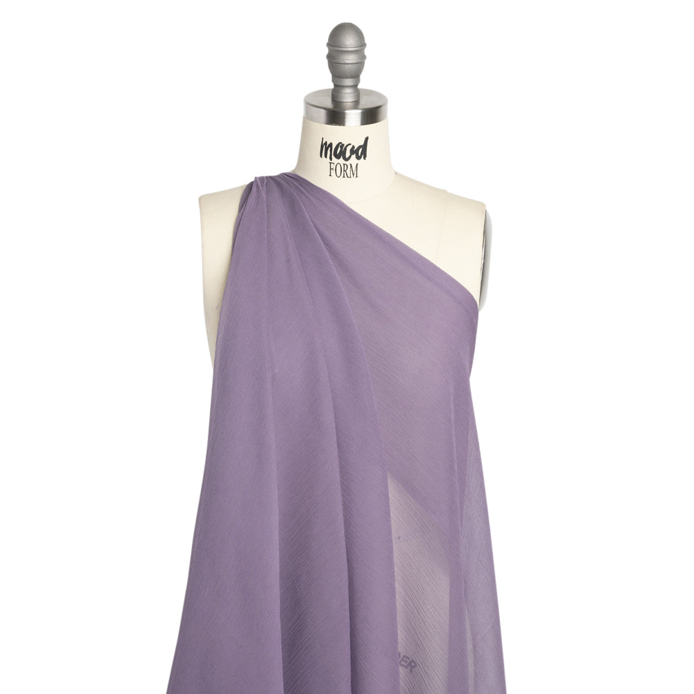 Crinkled Silk Chiffon - Dusk Mauve - Premium Collection Crinkled Silk Chiffon - Dusk Mauve - Premium Collection