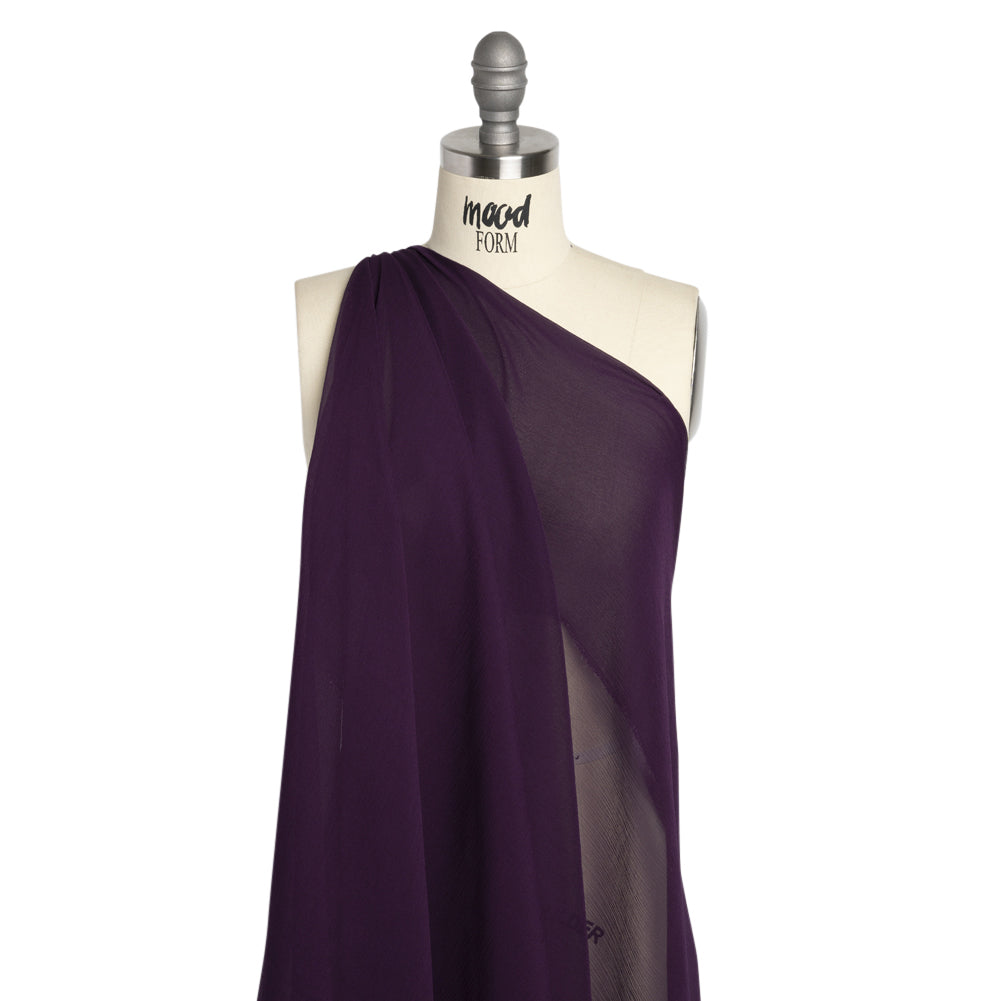 Crinkled Silk Chiffon - Blackberry - Premium Collection Detail Crinkled Silk Chiffon - Blackberry - Premium Collection Detail