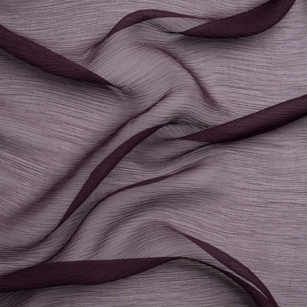 Crinkled Silk Chiffon - Eggplant - Premium Collection Crinkled Silk Chiffon - Eggplant - Premium Collection