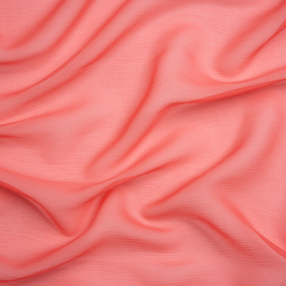 Crinkled Silk Chiffon - Salmon - Premium Collection Crinkled Silk Chiffon - Salmon - Premium Collection