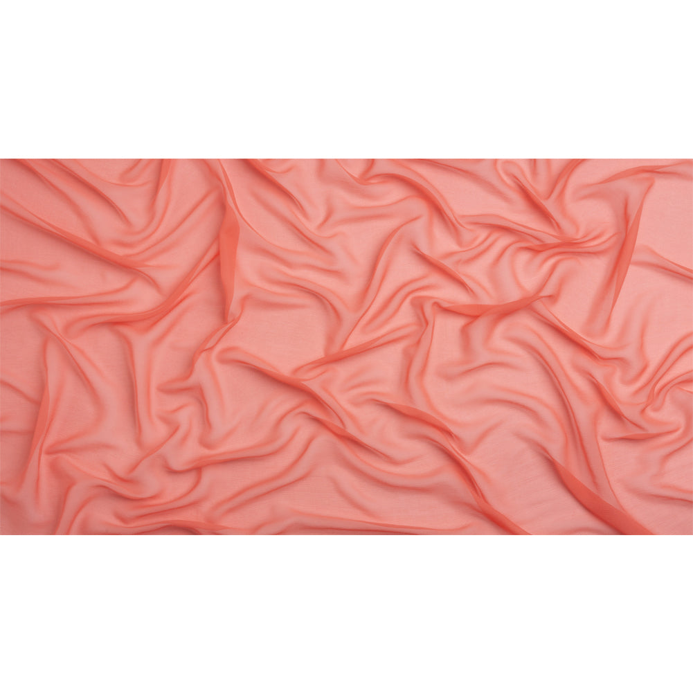 Crinkled Silk Chiffon - Coral - Premium Collection Crinkled Silk Chiffon - Coral - Premium Collection