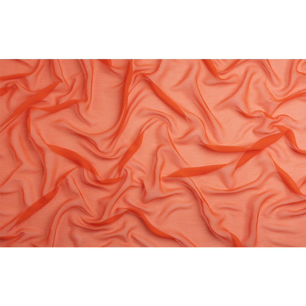 Crinkled Silk Chiffon - Mandarin - Premium Collection Crinkled Silk Chiffon - Mandarin - Premium Collection