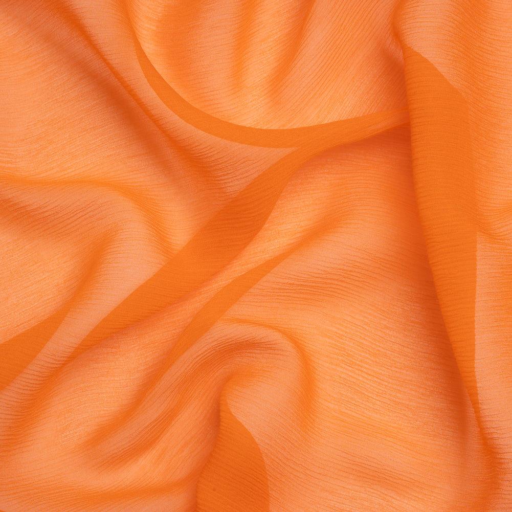 Crinkled Silk Chiffon - Burnt Orange - Premium Collection Crinkled Silk Chiffon - Burnt Orange - Premium Collection
