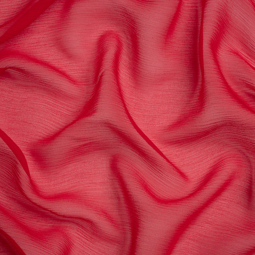 Crinkled Silk Chiffon - Red - Premium Collection Crinkled Silk Chiffon - Red - Premium Collection