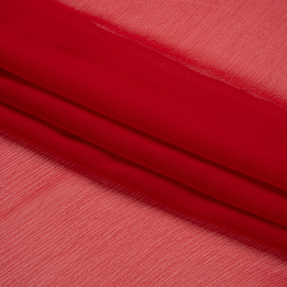 Gasa de seda arrugada - Rojo tango - Colección Premium Gasa de seda arrugada - Rojo tango - Colección Premium