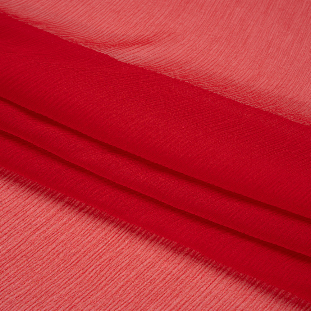 Crinkled Silk Chiffon - Brick - Premium Collection - Folded Crinkled Silk Chiffon - Brick - Premium Collection - Folded