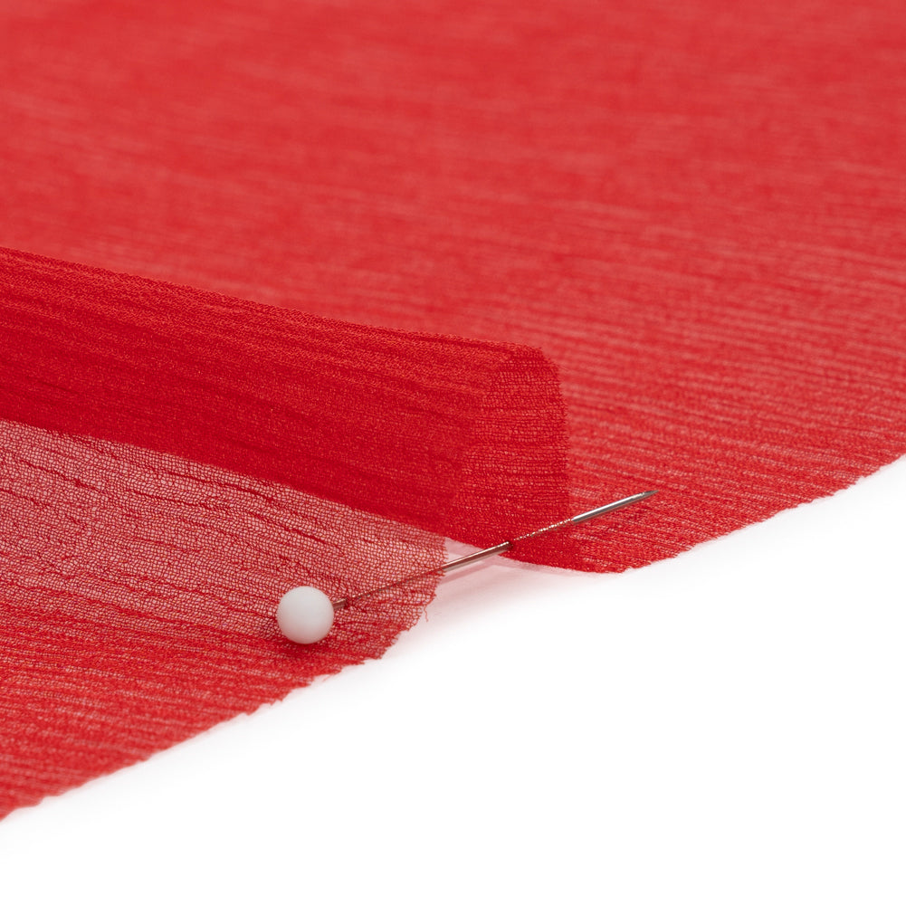 Crinkled Silk Chiffon - Brick - Premium Collection - Detail Crinkled Silk Chiffon - Brick - Premium Collection - Detail