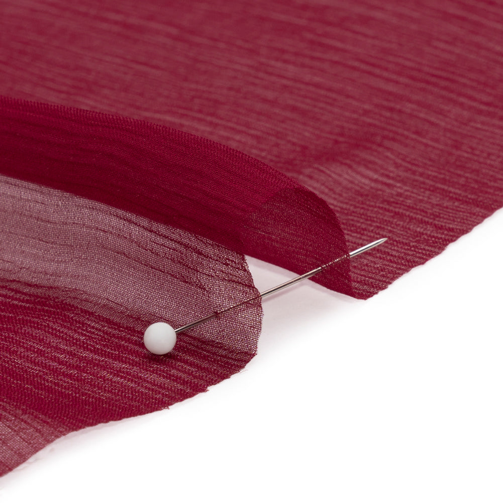 Crinkled Silk Chiffon - Wine - Premium Collection Crinkled Silk Chiffon - Wine - Premium Collection