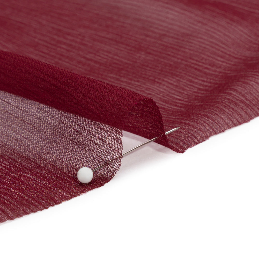 Crinkled Silk Chiffon - Maroon - Premium Collection Crinkled Silk Chiffon - Maroon - Premium Collection