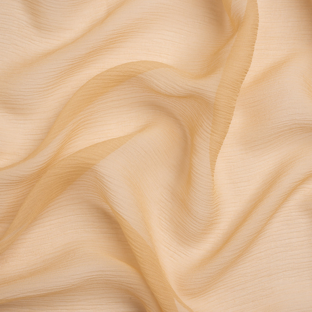 Crinkled Silk Chiffon - Toasted - Premium Collection Crinkled Silk Chiffon - Toasted - Premium Collection