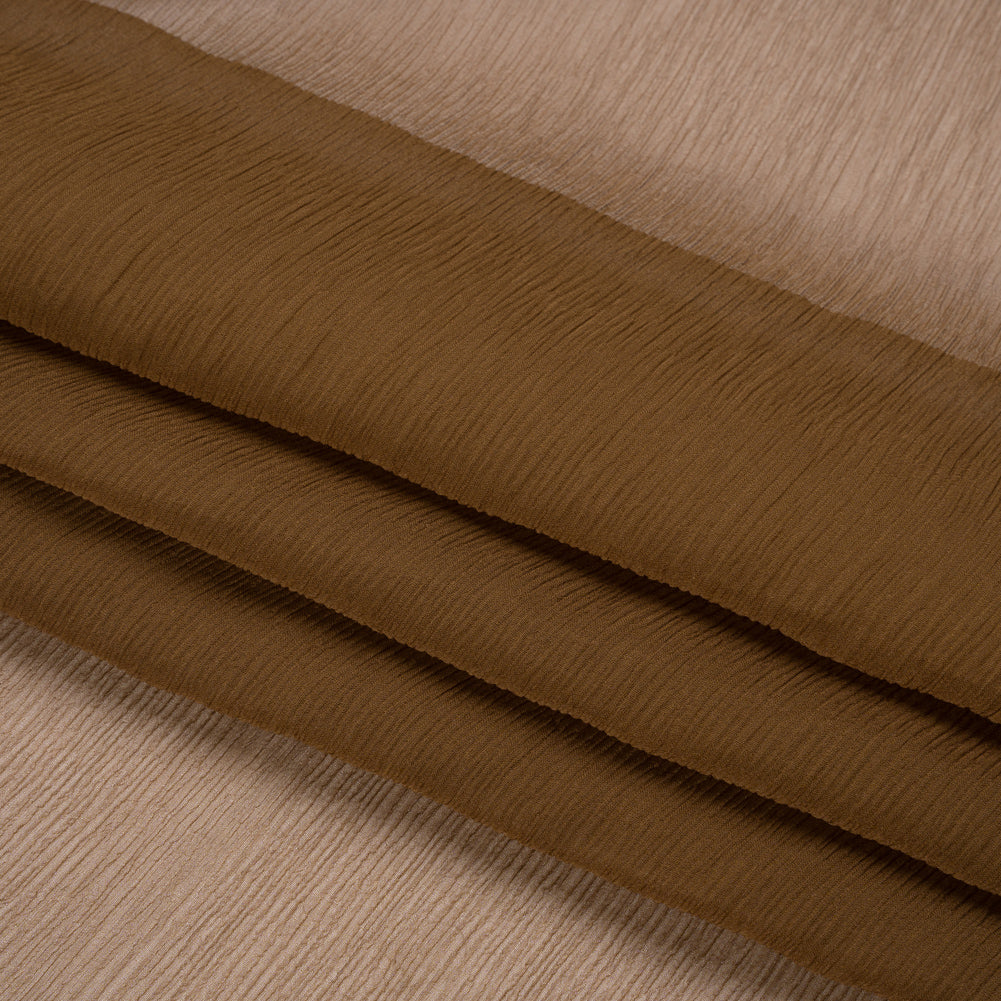 Crinkled Silk Chiffon - Dark Olive - Premium Collection - Folded Crinkled Silk Chiffon - Dark Olive - Premium Collection - Folded