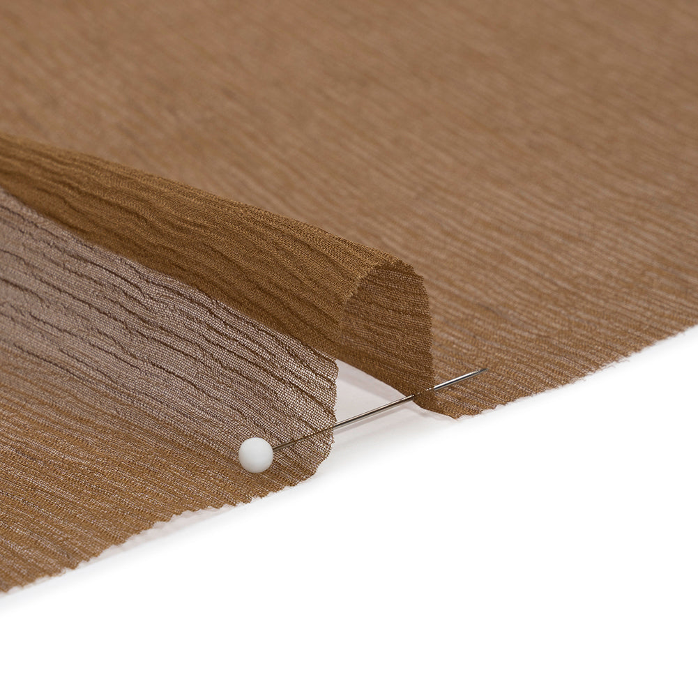 Crinkled Silk Chiffon - Dark Olive - Premium Collection - Detail Crinkled Silk Chiffon - Dark Olive - Premium Collection - Detail