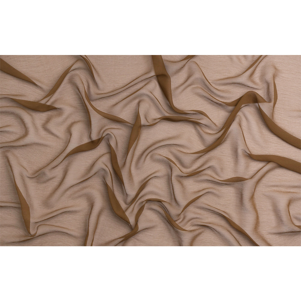 Crinkled Silk Chiffon - Dark Olive - Premium Collection - Full Crinkled Silk Chiffon - Dark Olive - Premium Collection - Full