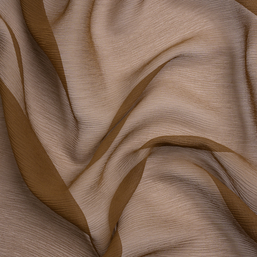 Crinkled Silk Chiffon - Dark Olive - Premium Collection Crinkled Silk Chiffon - Dark Olive - Premium Collection