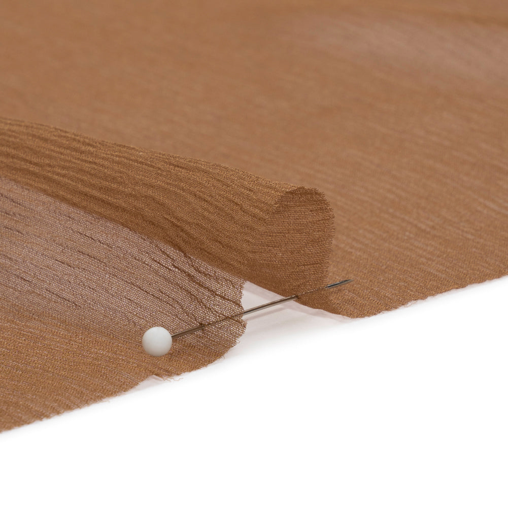 Crinkled Silk Chiffon - Light Brown - Premium Collection Crinkled Silk Chiffon - Light Brown - Premium Collection