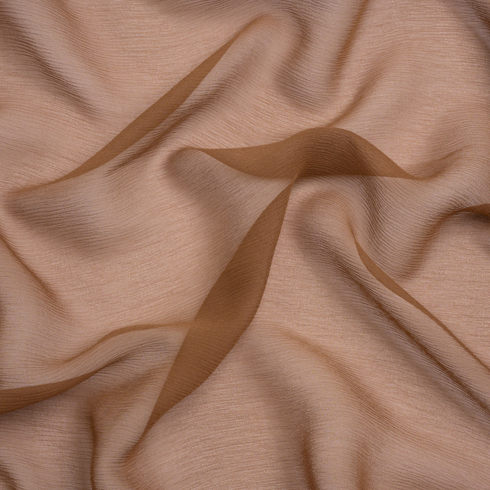 Crinkled Silk Chiffon - Light Brown - Premium Collection Crinkled Silk Chiffon - Light Brown - Premium Collection