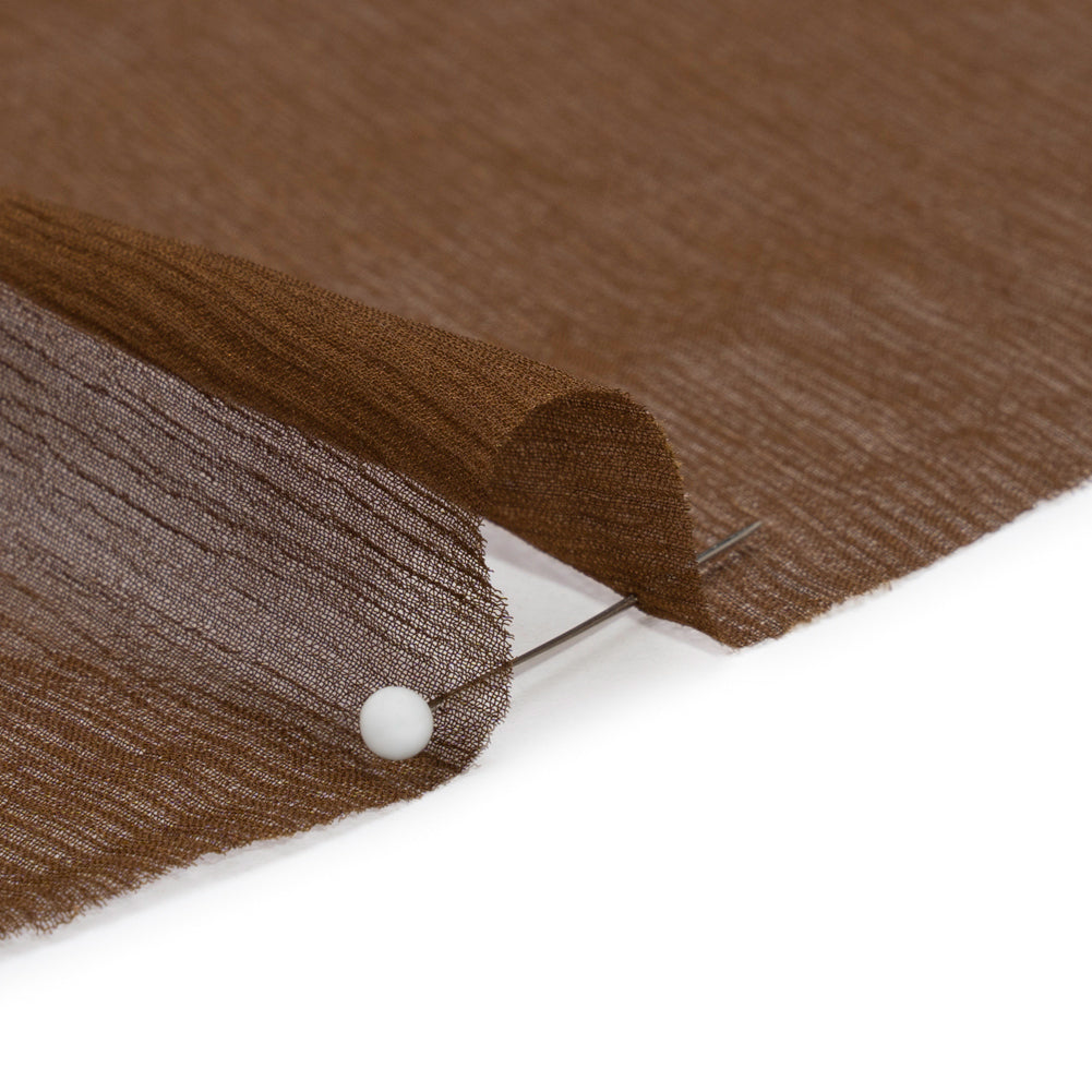 Crinkled Silk Chiffon - Chocolate - Premium Collection Crinkled Silk Chiffon - Chocolate - Premium Collection