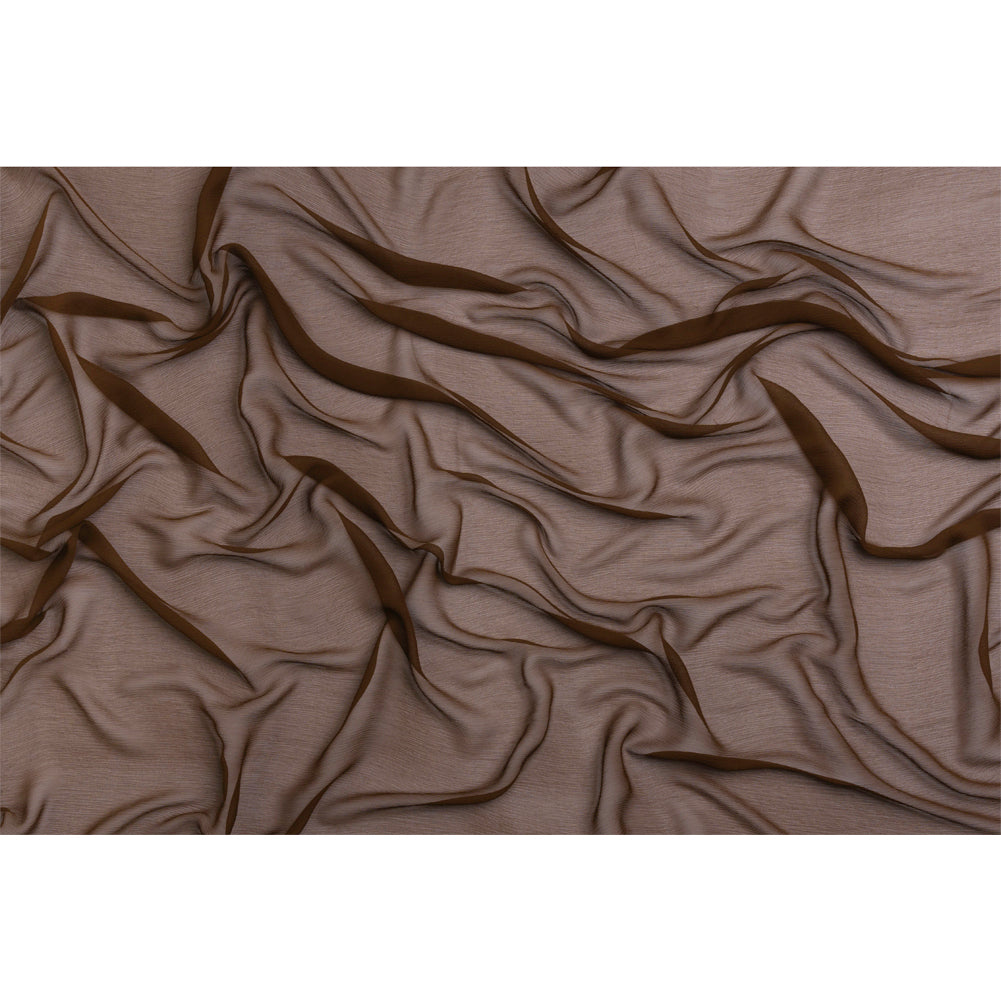 Crinkled Silk Chiffon - Chocolate - Premium Collection Crinkled Silk Chiffon - Chocolate - Premium Collection
