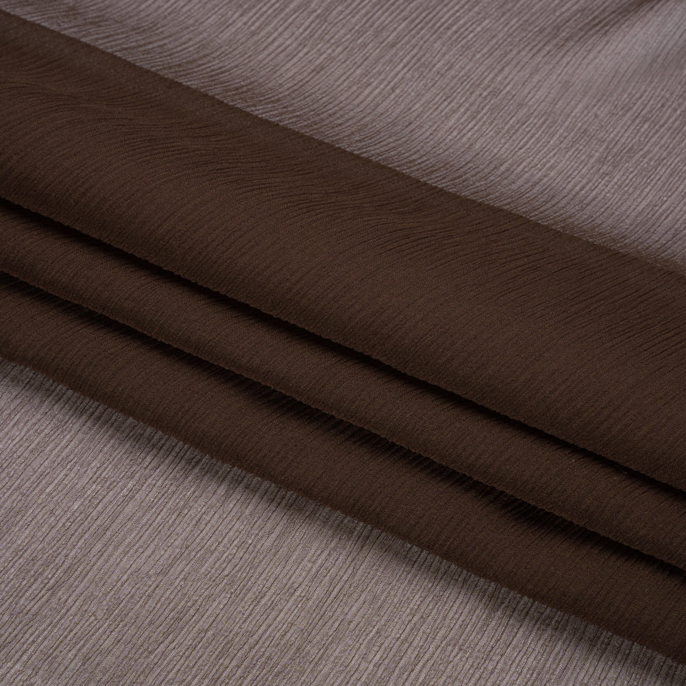 Crinkled Silk Chiffon - Dark Brown - Premium Collection Crinkled Silk Chiffon - Dark Brown - Premium Collection