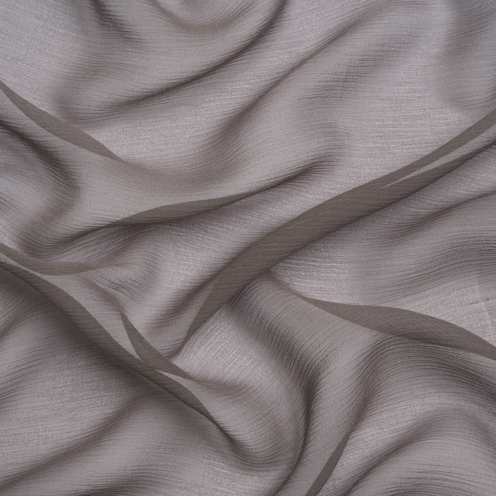Crinkled Silk Chiffon - Dark Silver - Premium Collection Crinkled Silk Chiffon - Dark Silver - Premium Collection